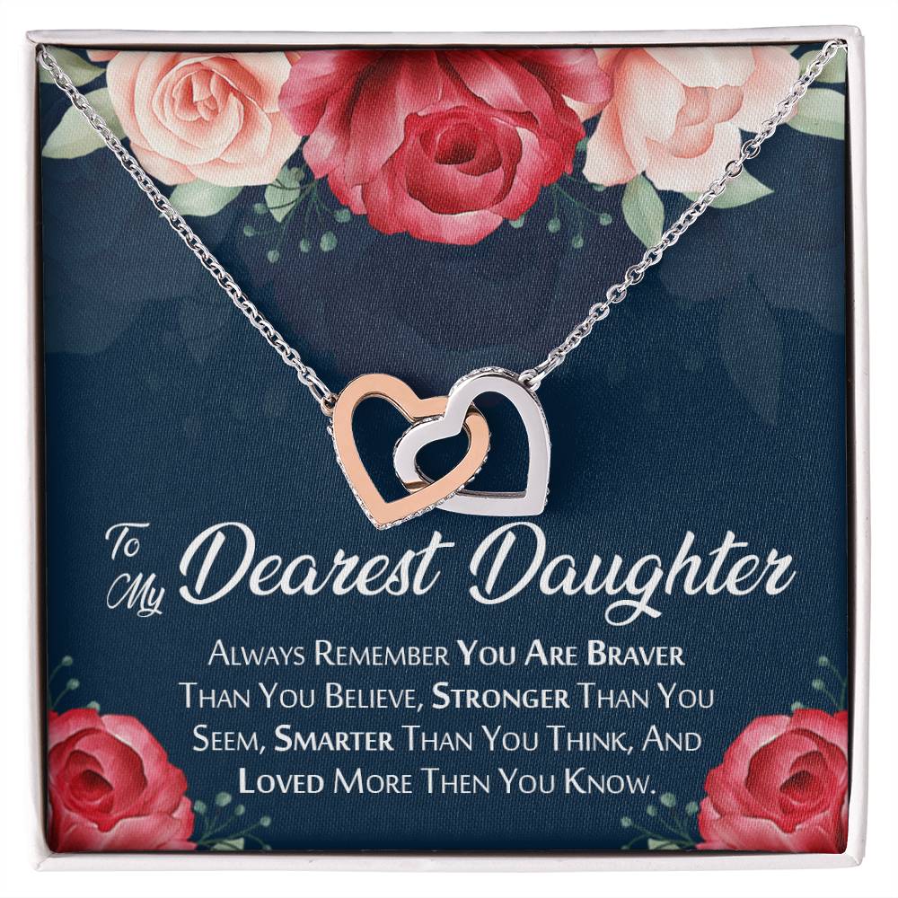 Best Gift For Daughter Always Remember You Are Breaver Interlocking Hearts Necklace