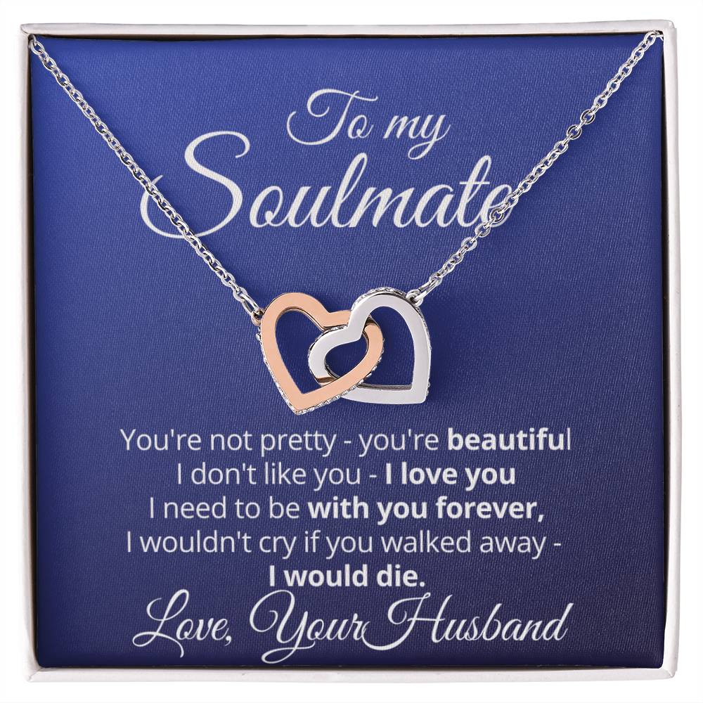 Soulmate Hearts Necklace Gift Interlocking Hearts Necklace