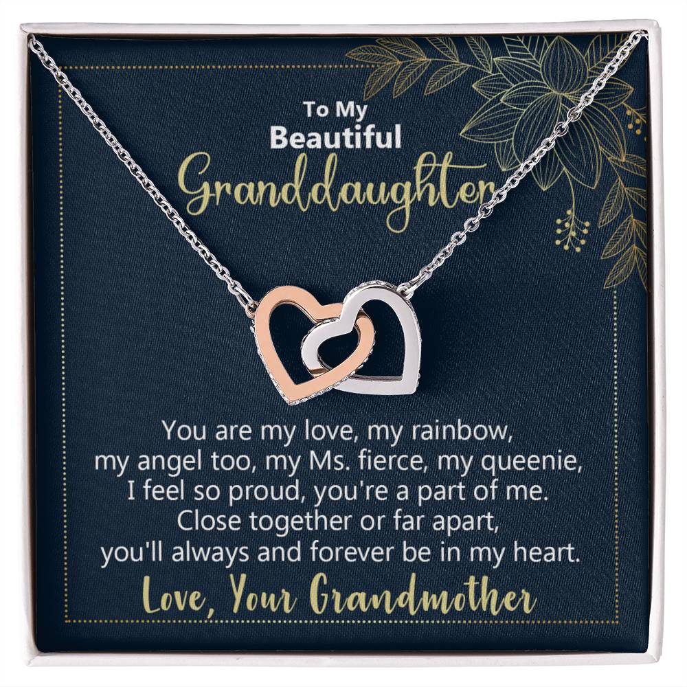 To My Beautiful Granddaughter - You'Ll Always And Forever Be In My Heart - Necklace Interlocking Hearts Necklace