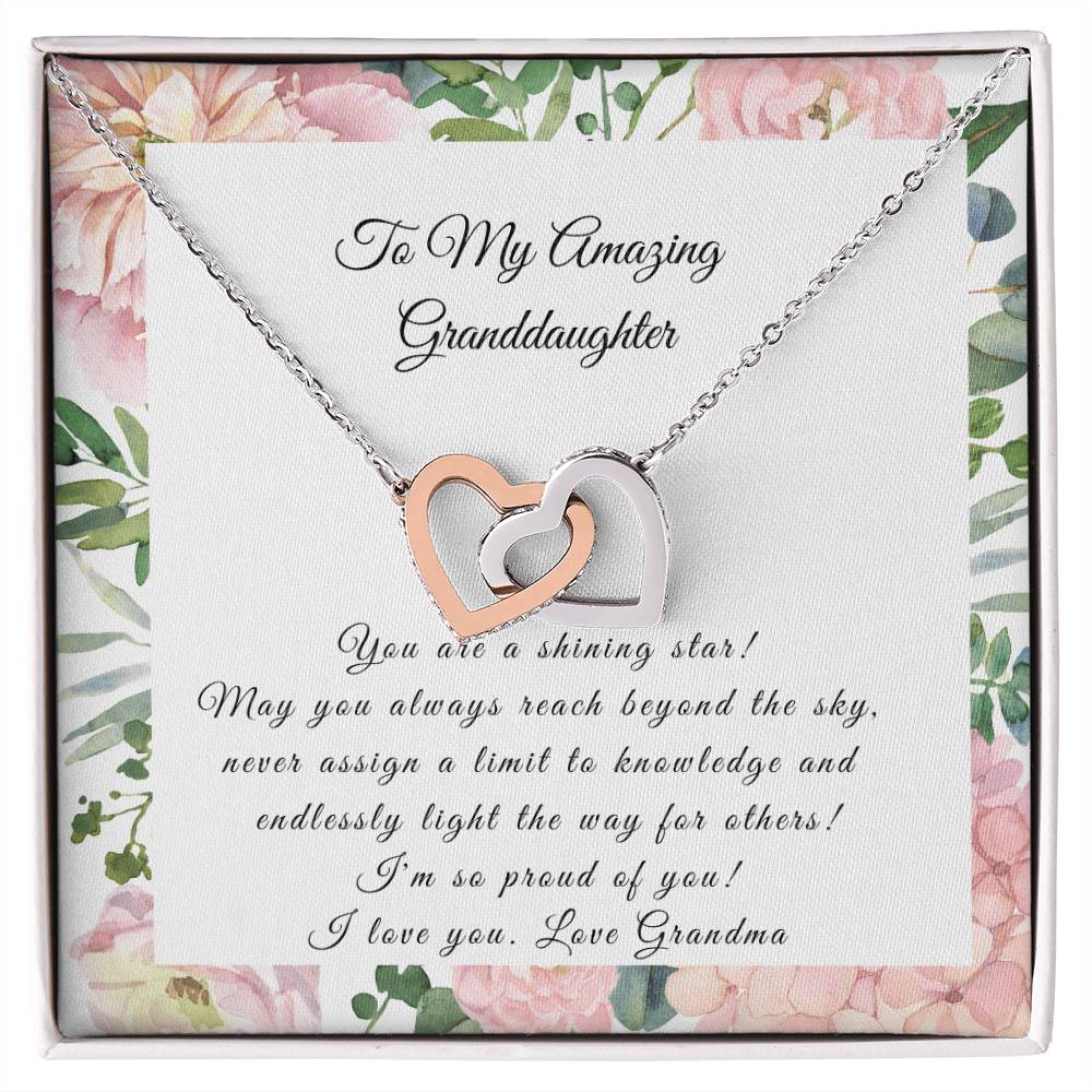 Graduation Or Just To Say How Proud You Are!-You Are A Shining Star! Interlocking Hearts Necklace