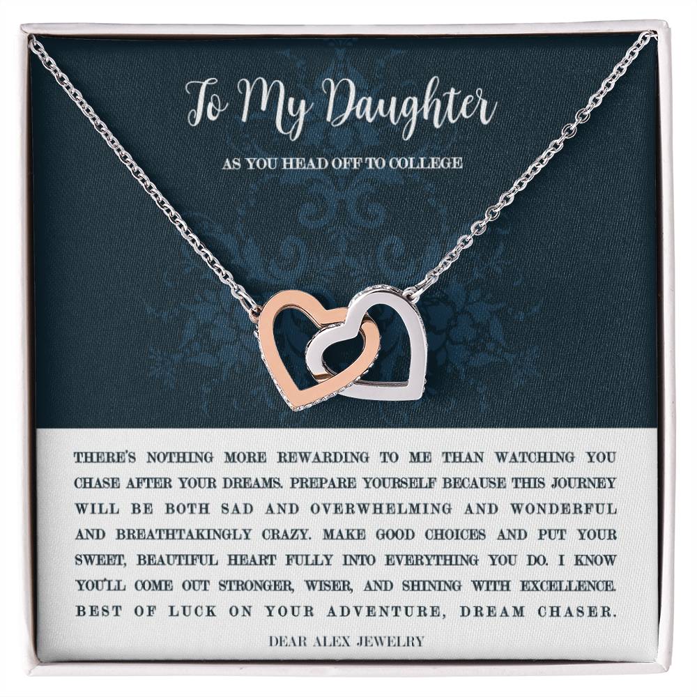Going To College Necklace Interlocking Hearts Necklace