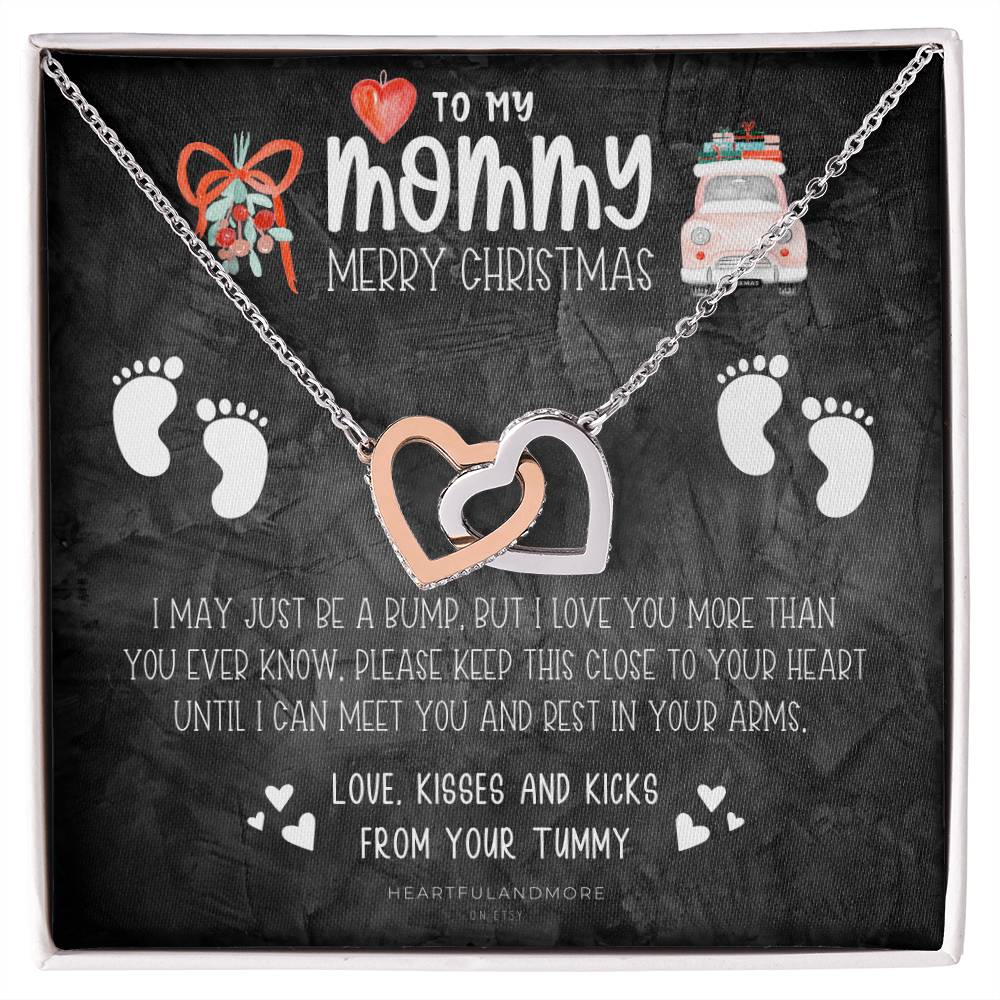 New Mom Christmas Pregnant Wife Christmas Gift Christmas Gift For Pregnant Wife Jewelry For Pregnant Wife Expecting Wife Christmas Interlocking Hearts Necklace