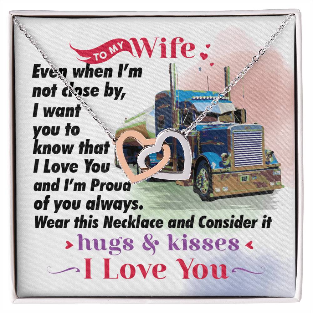 Trucker&#39;S Wife- Interlocking Necklace Interlocking Hearts Necklace