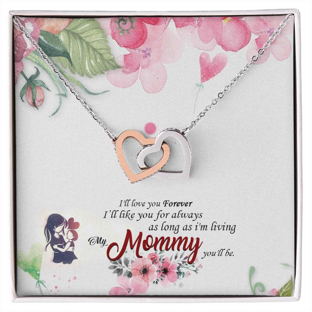 Cute Jewelry Gift For Mom Interlocking Hearts Necklace