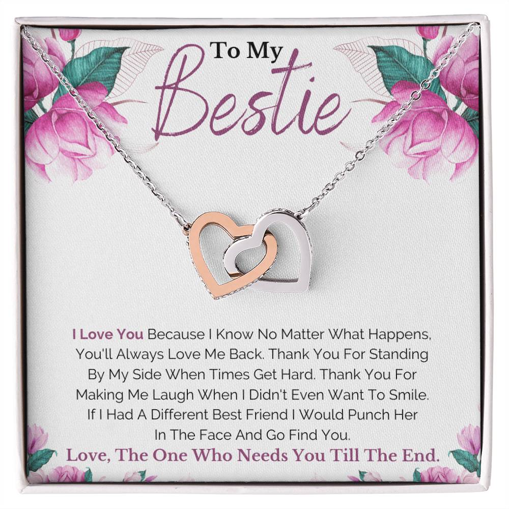 To My Best Friend Necklace Interlocking Hearts Necklace