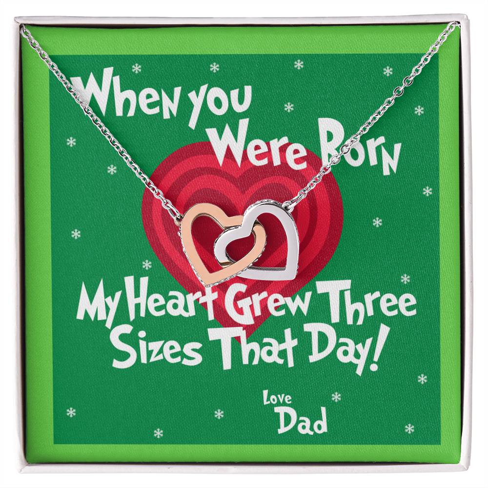 My Heart Grew Three Sizes Interlocking Hearts Necklace