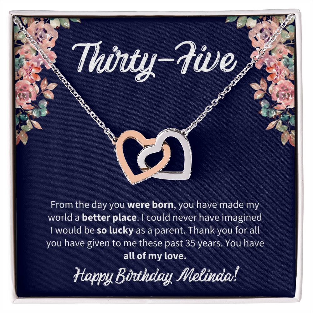 Thirty-Five Birthday All Of My Love Interlocked Hearts Necklace Interlocking Hearts Necklace