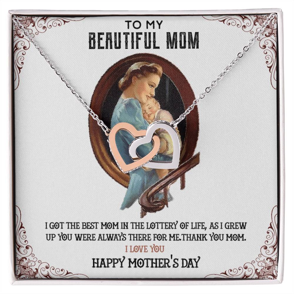 Gift For Mom Interlocking Hearts Necklace