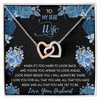 To My Dear Wife Interlocking Hearts Necklace