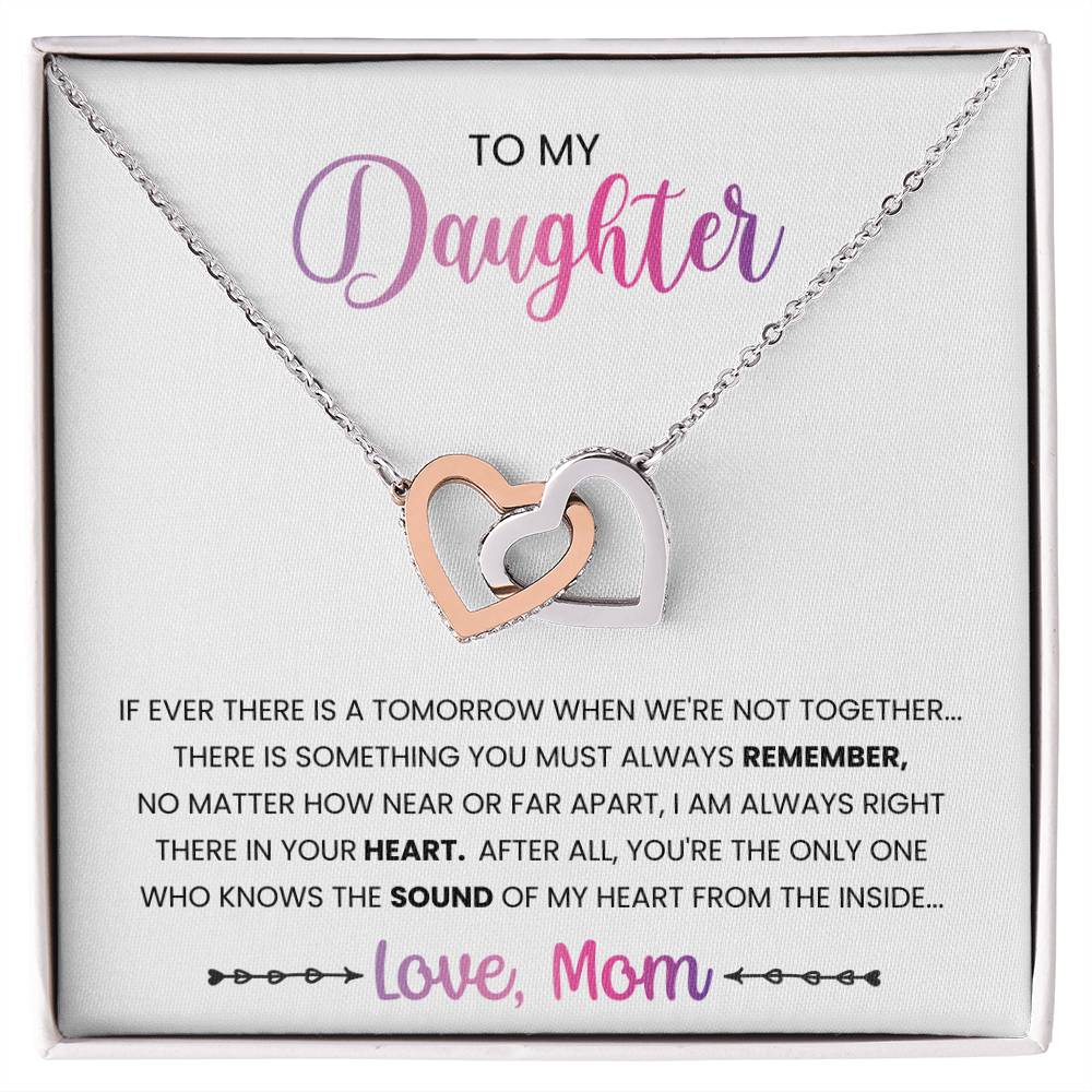 My Daughter - Sound Of My Heart Interlocking Hearts Necklace