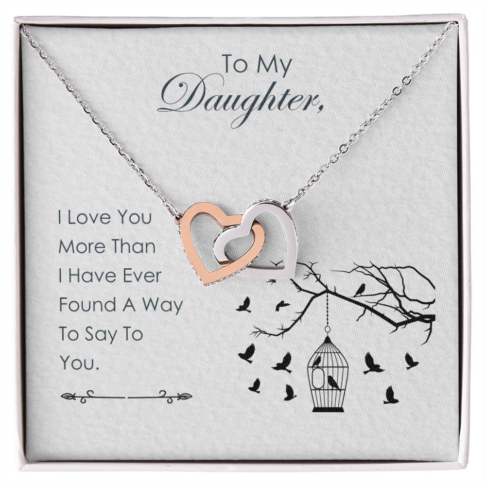 To My Daughter - Interlocking Hearts Necklace