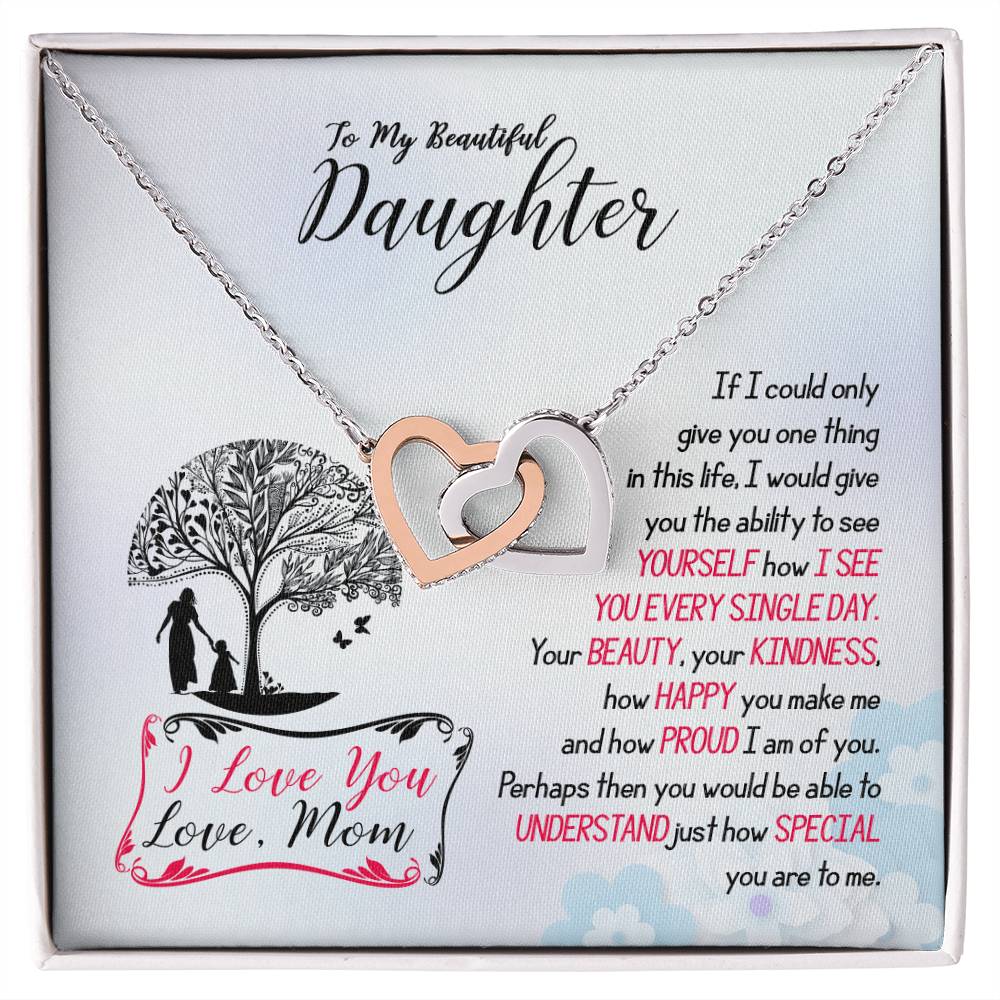 Gift From Mom To Daughter - Interlocking Hearts Necklace