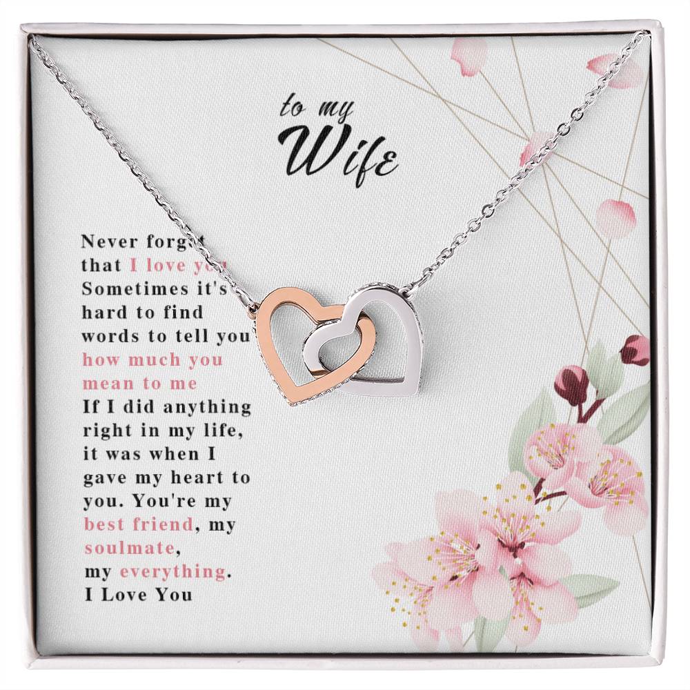 To My Wife Interlocking Hearts Necklace