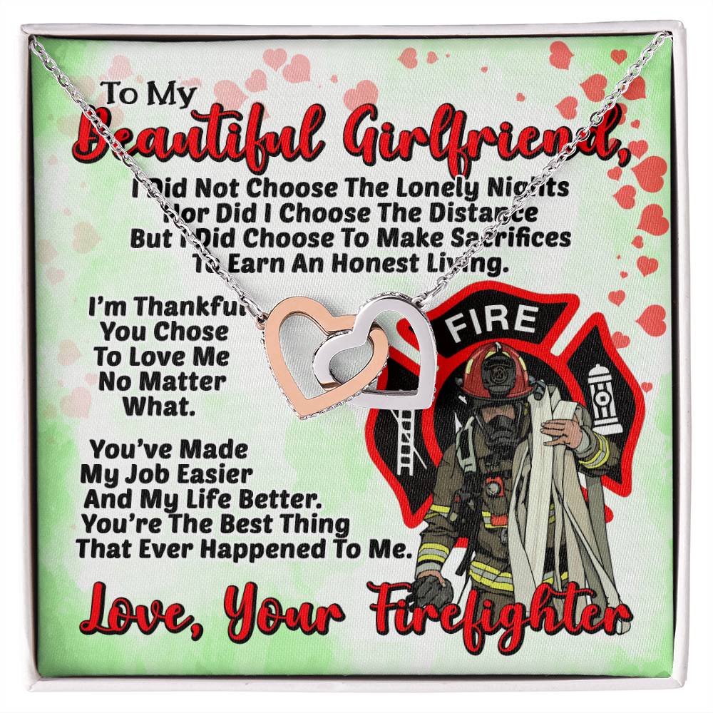 Firefighter&#39;S Girlfriend- Interlocking Heart Necklace Interlocking Hearts Necklace