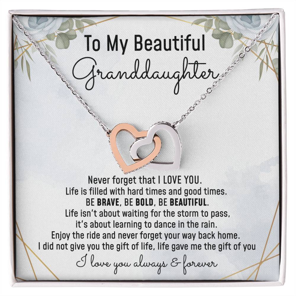 Granddaughter Necklace Gift From Grandparents Interlocking Hearts Necklace