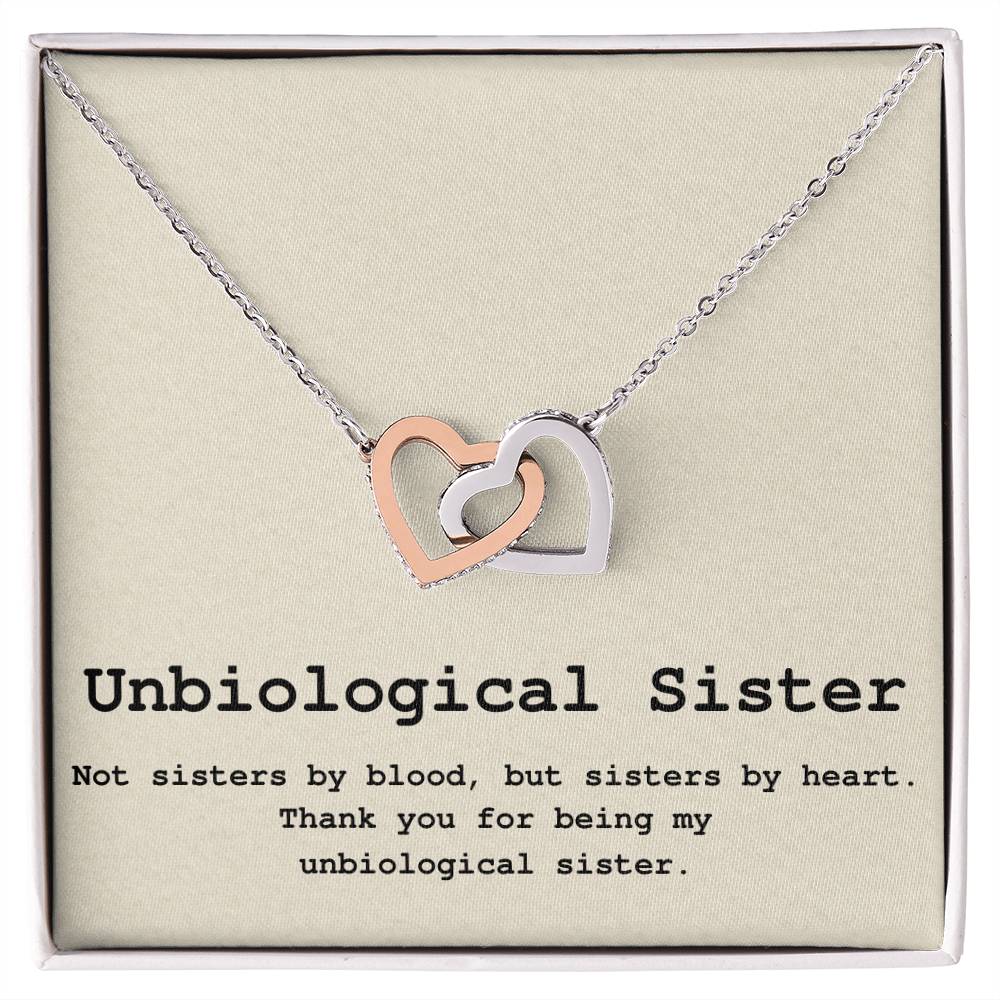 Unbiological Sister Necklace Soul Sister Big Little Sorority Sister In Law Necklace Step Sister Gift Tribe Necklace Best Friend Gift Bff Gift Interlocking Hearts Necklace