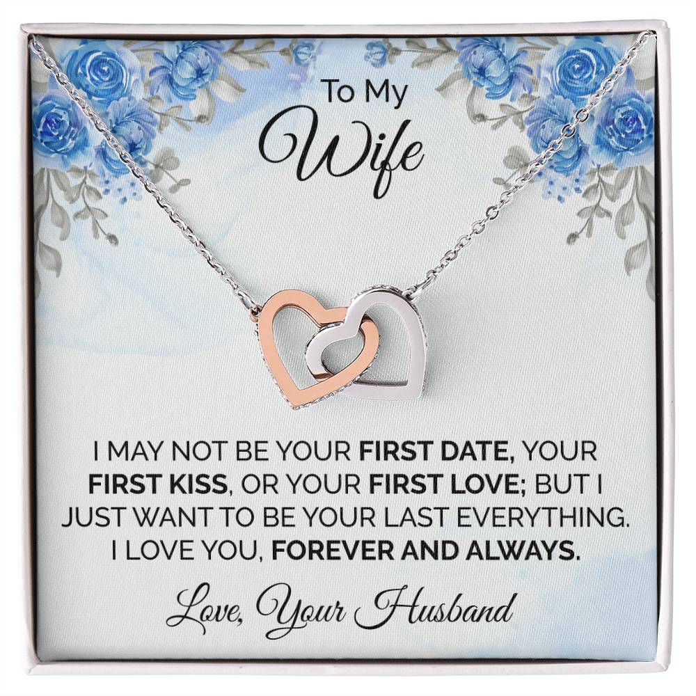 To My Wife Interlocking Hearts Necklace