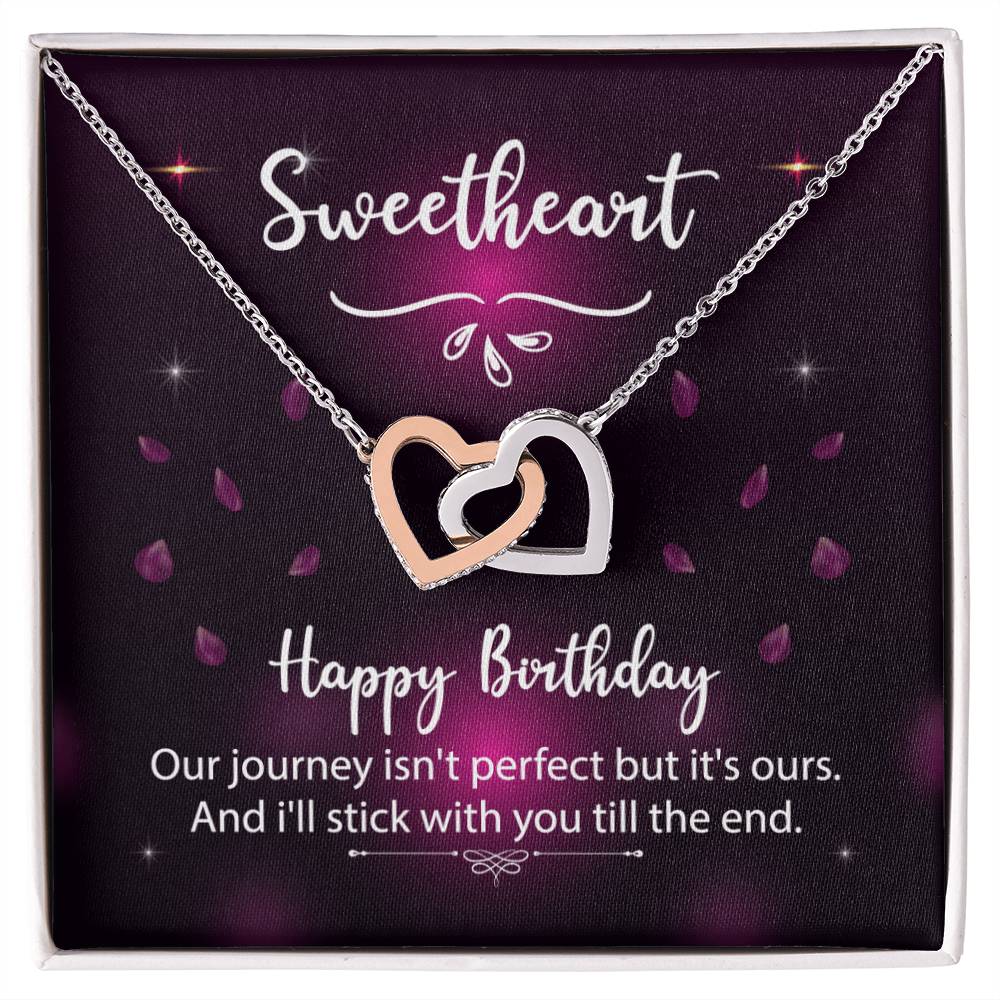 To Significant Other ☆ Sweetheart Happy Birthday ☆ Interlocking Hearts Necklace