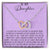 To My Daughter I Close My Eyes For A Moment - Purple Interlocking Hearts Necklace