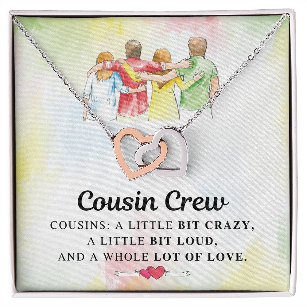 Cousin Crew Gift Interlocking Heart Necklace Gift To Cousins Best Friend Gifts Family Friend Gifts Interlocking Hearts Necklace