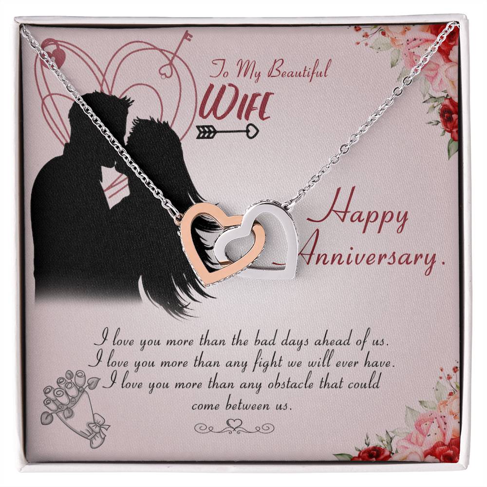 Happy Anniversary Interlocking Hearts Necklace
