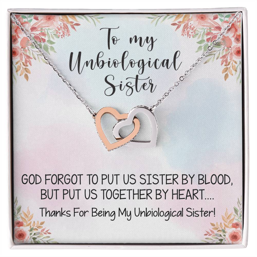 Unbiological Sister Necklace Soul Sister Best Friend Gift Bff Gift Interlocking Hearts Necklace