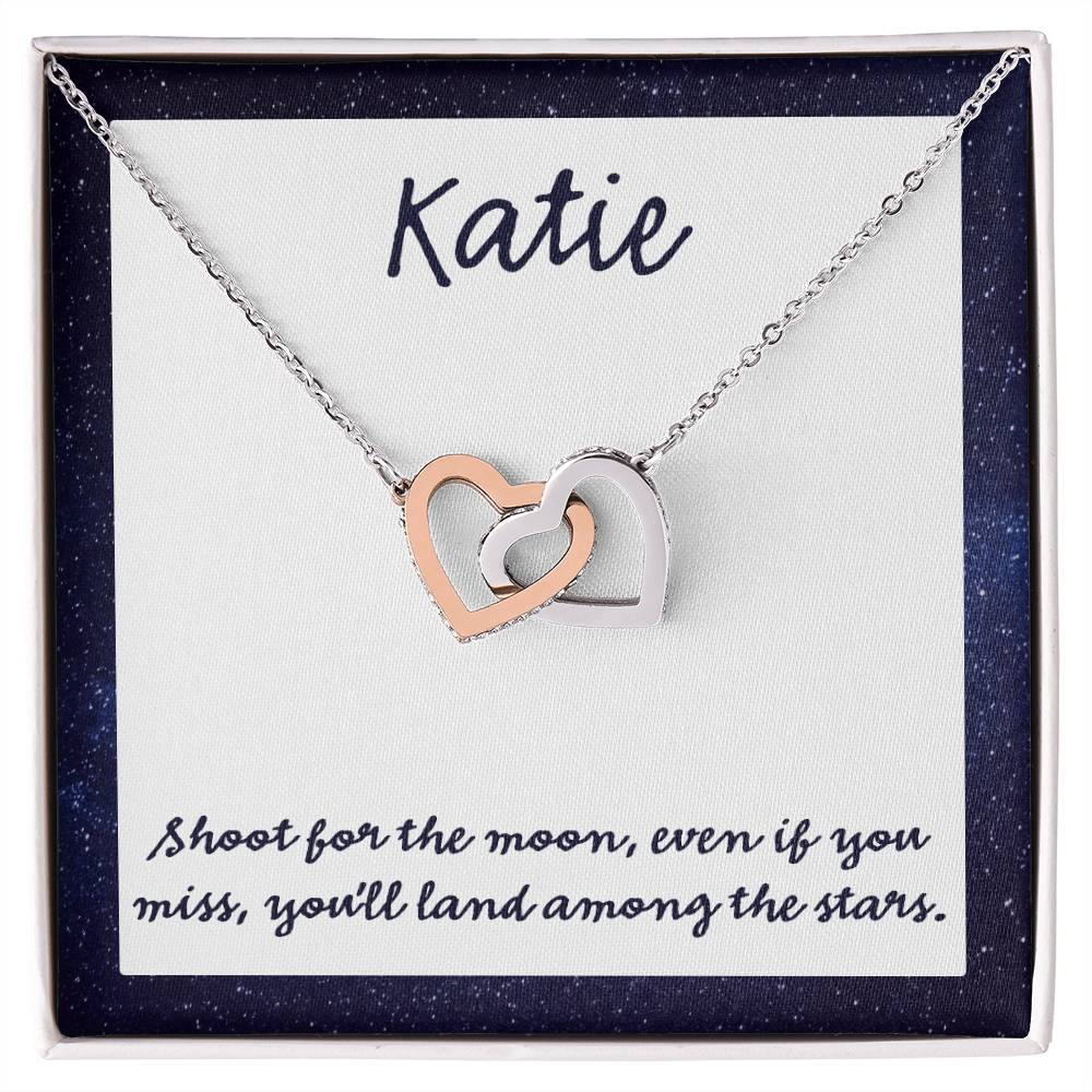 Shoot For The Moon Interlocking Hearts Necklace