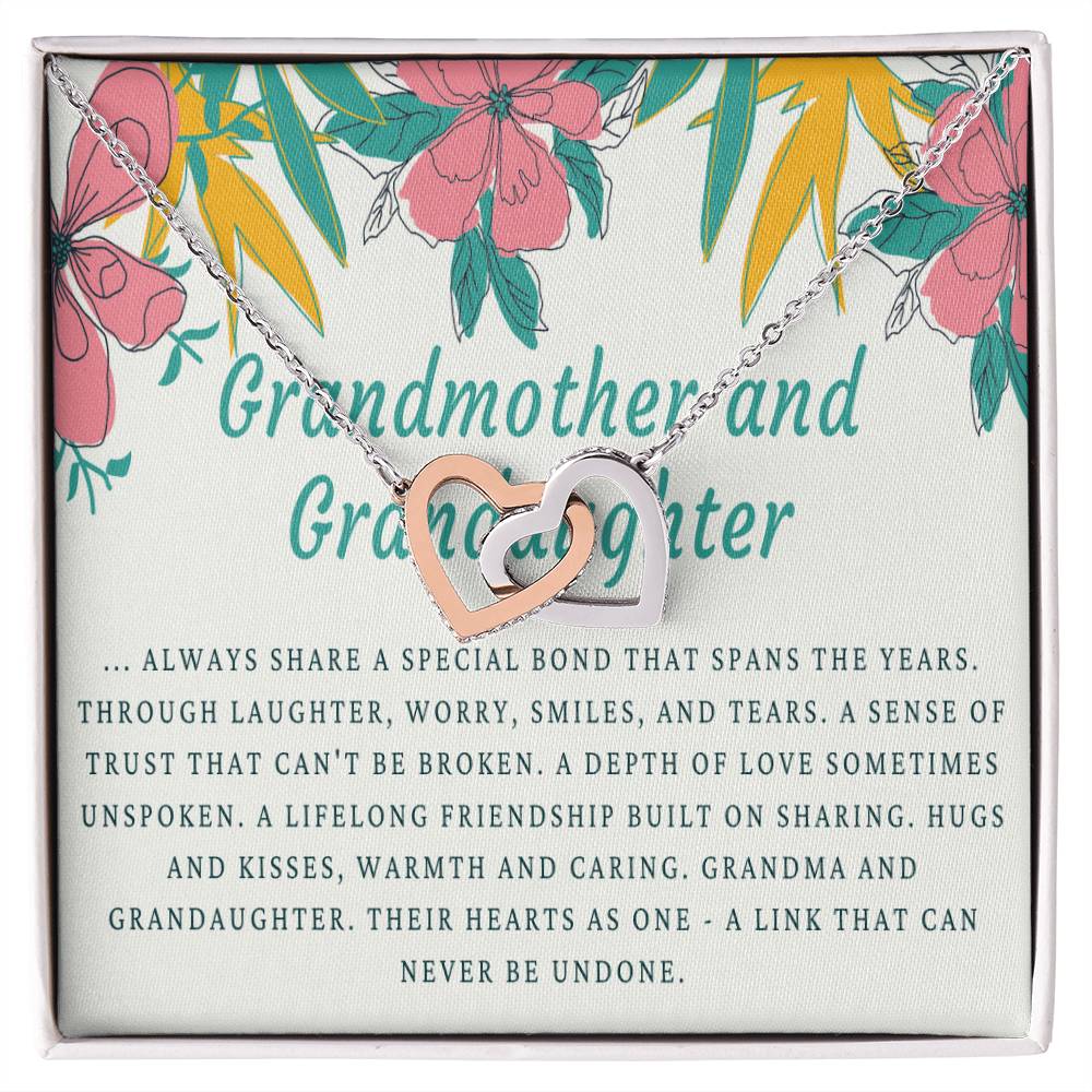 Grandmother &amp; Granddaughter Necklace Grandma Gift Granddaughter Gift Jewelry For Family Birthday Gift Interlocking Hearts Necklace