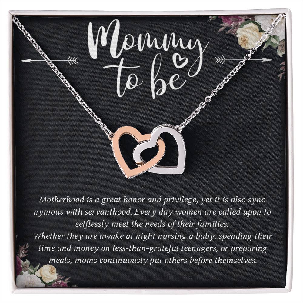 Mommy To Be Mother&#39;S Day Mommy To Be Gift Pregnant Necklace Interlocking Hearts Necklace