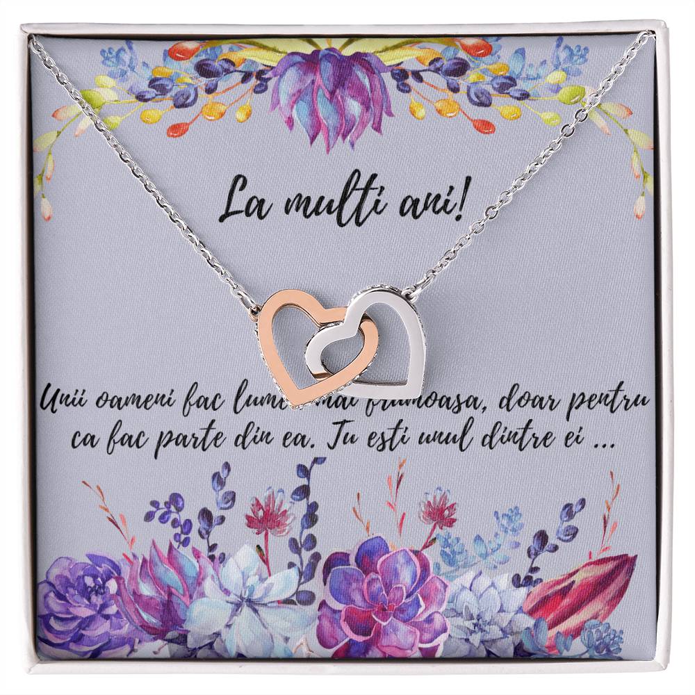 Unii Oameni Fac Lumea Mai Frumoasă Doar Pentru Că Fac Parte Din Ea! Interlocking Hearts Necklace