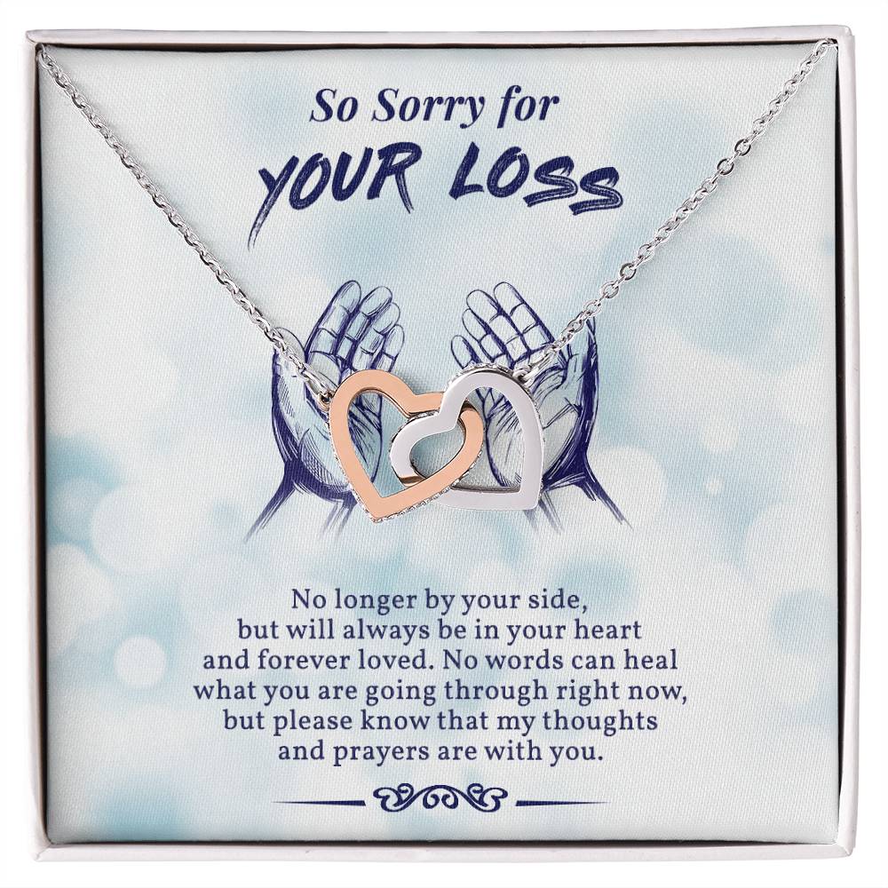 So Sorry For Your Loss In Loving Memory Of Your Mom Initials Hearts Necklace Grief And Loss Of Mom Condolence Gift Memorial Jewelry Interlocking Hearts Necklace