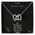 Never Give Up - Black Background Interlocking Hearts Necklace