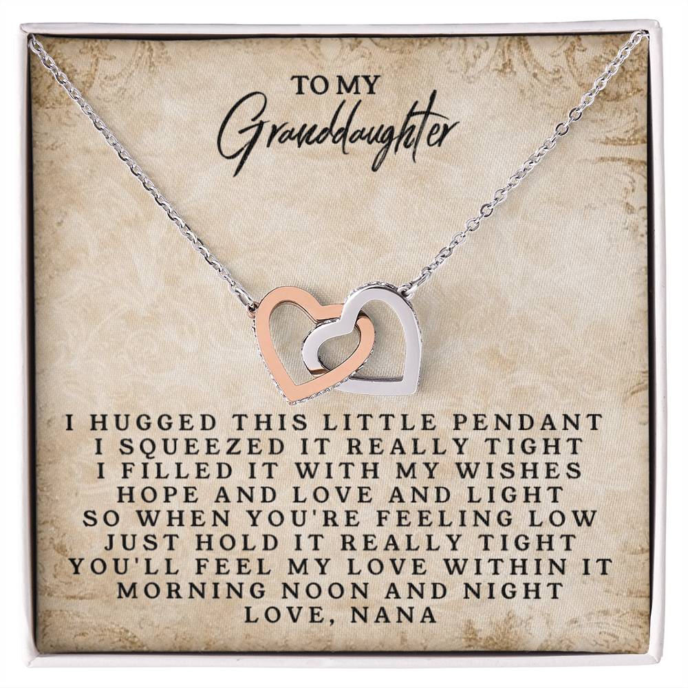 To My Granddaughter Necklace Birthday Gift For Granddaughter Necklace For Granddaughter From Grandma Granddaughter Necklace Interlocking Hearts Necklace