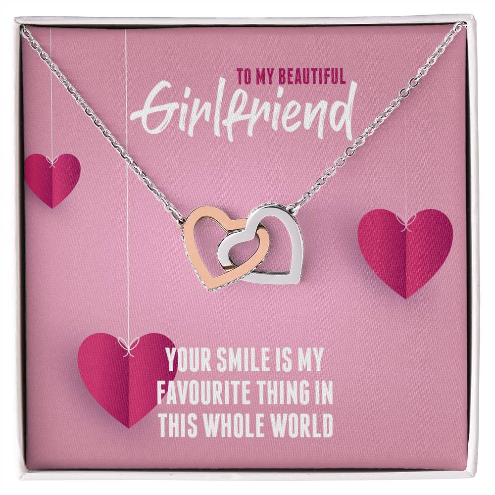 Interlocking Hearts - Your Smile Is My Favourite Thing In This Whole Word Interlocking Hearts Necklace