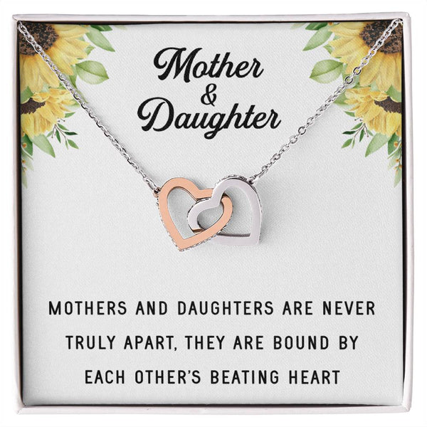 Linked Hearts Necklace For Mother Daughter Gift Minimalist Jewelry Gift For Daughter Mothers Day Sentimental Jewelry Gift For Mom Interlocking Hearts Necklace