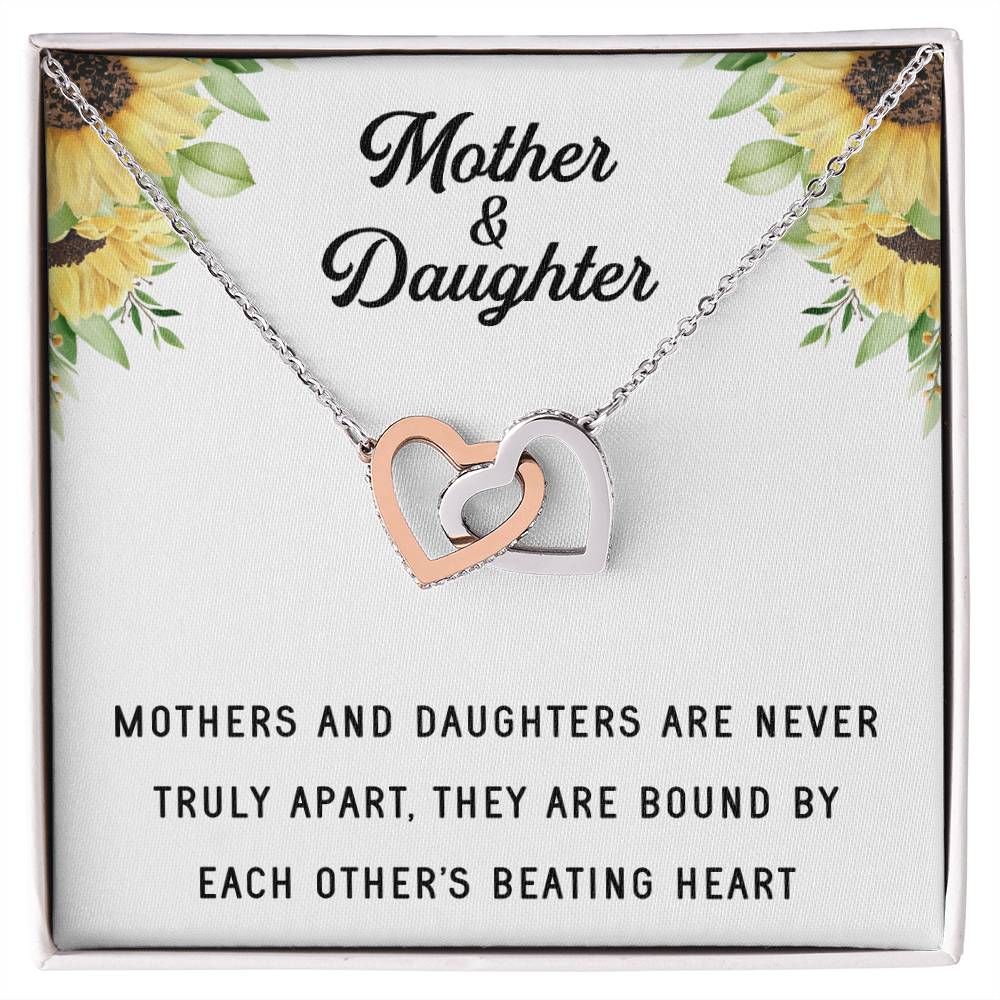 Linked Hearts Necklace For Mother Daughter Gift Minimalist Jewelry Gift For Daughter Mothers Day Sentimental Jewelry Gift For Mom Interlocking Hearts Necklace