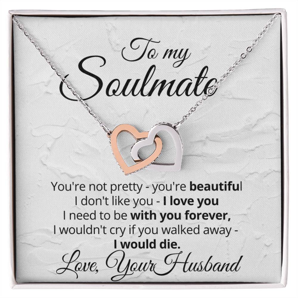 Linked Hearts Necklace Gift For Soulmate Interlocking Hearts Necklace