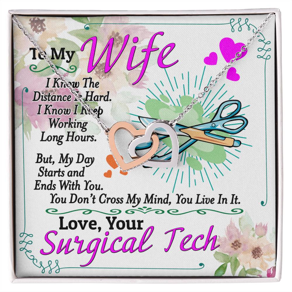Surgical Tech&#39;S Wife - Interlocking Heart Necklace Interlocking Hearts Necklace