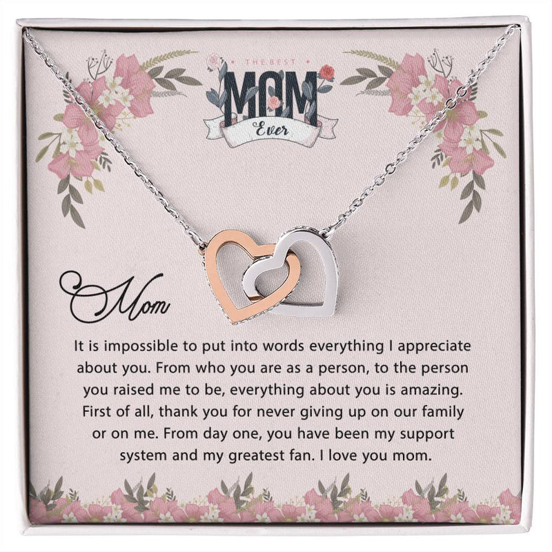 Gift For Mom Personalized Necklace Custom Gift For Mom To My Mom Interlocking Hearts Necklace