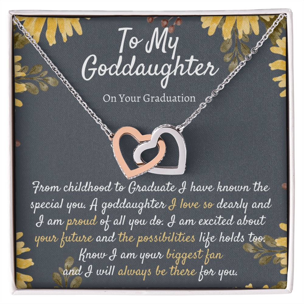 Goddaughter Graduation Gift Interlocking Necklace Meaningful Goddaughter Gift Gift From Godmother Unique Gift For Goddaughter Graduation Interlocking Hearts Necklace