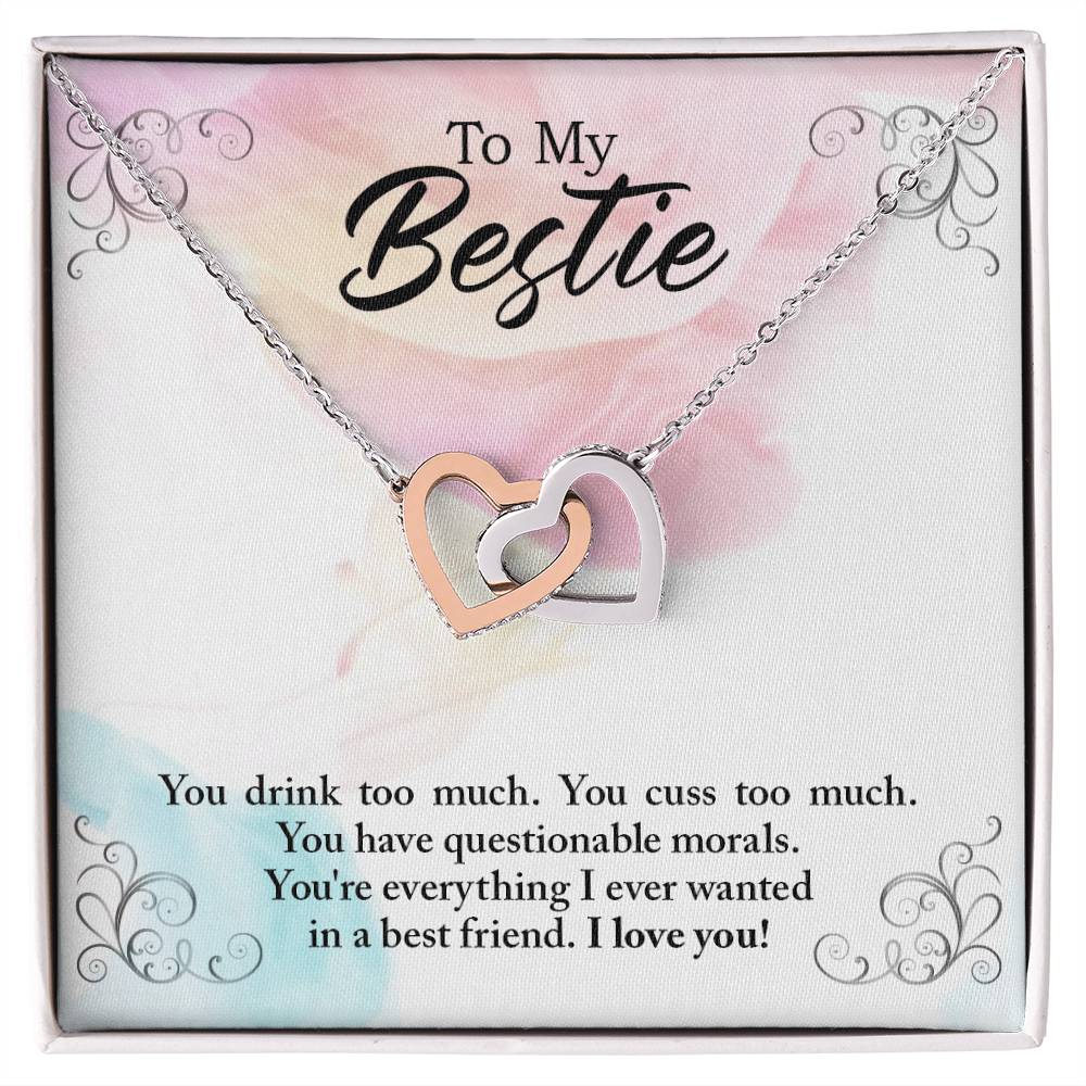 To My Bestie - I Ever Wanted - Interlocking Hearts Necklace