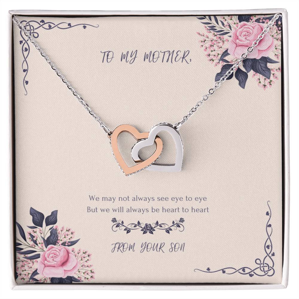 Heart To Heart Never-Ending Love Necklace From Son Interlocking Hearts Necklace