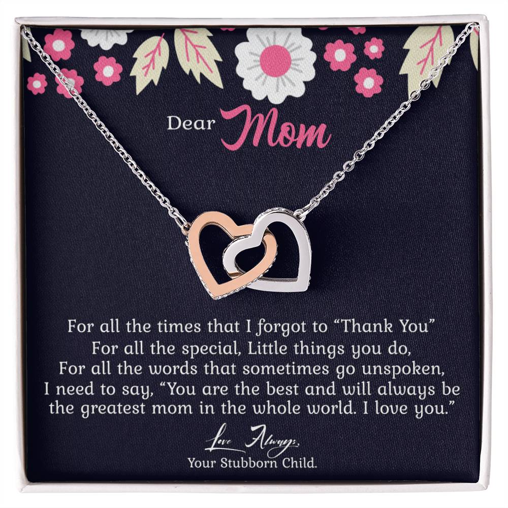 Greatest Mom In The World Limited Edition Interlocking Hearts Necklace