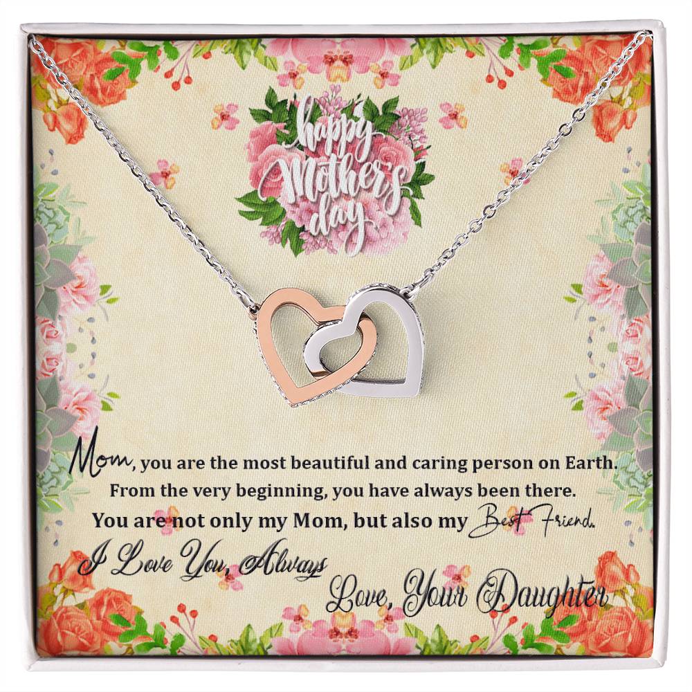 Happy Mother&#39;S Day From Daughter Intertwined Hearts Necklace Interlocking Hearts Necklace