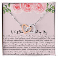To My Bestfriend On Her Wedding Day - Floral Interlocking Hearts Necklace