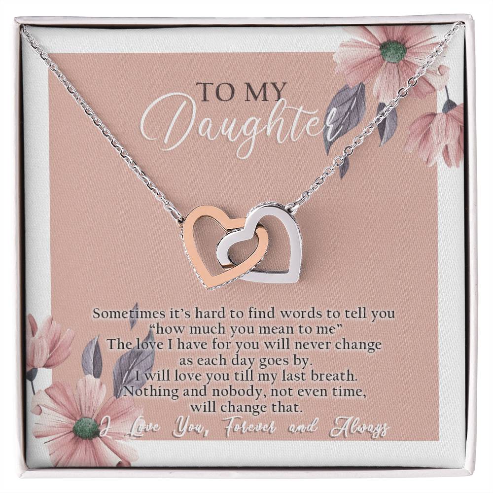To My Daughter - Interlocking Hearts Necklace - D04