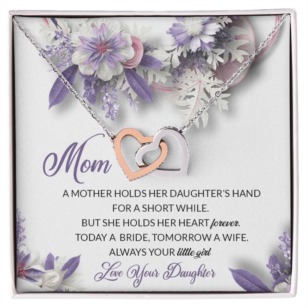 To Mom On My Wedding Day Gift Interlocking Hearts Necklace