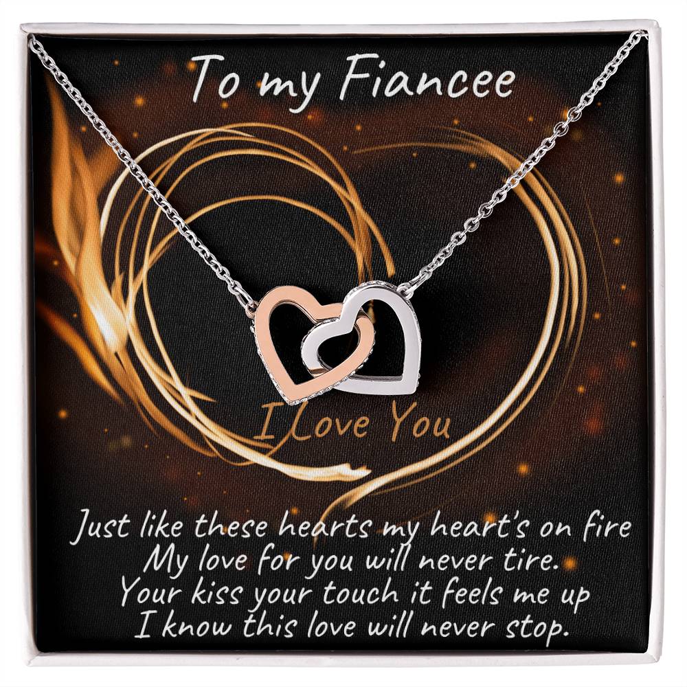 Interlocking Hearts Necklace - To My Fiancee