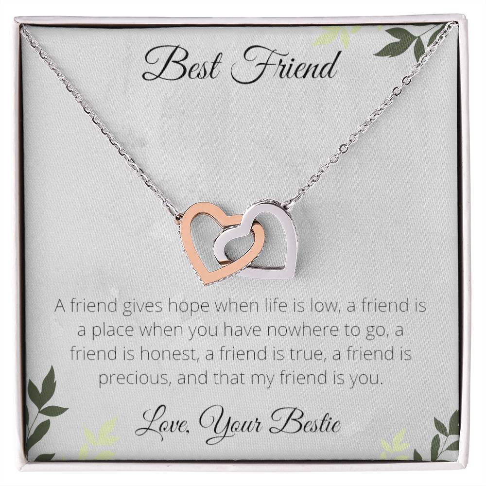 Precious Best Friend Necklace Interlocking Hearts Necklace