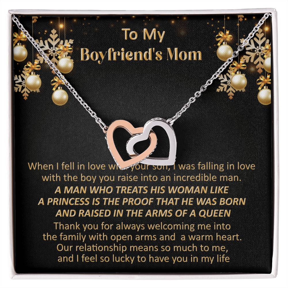 Gift For Boyfriend&#39;S Mom Christmas - Welcome Me - Interlocking Interlocking Hearts Necklace